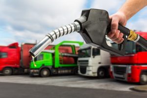 Trucks at Travel Center with Gas Station